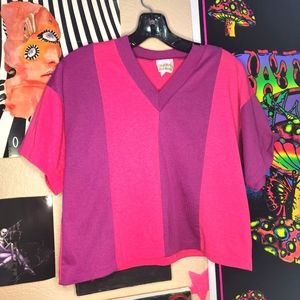 Pink and purple vintage crop top